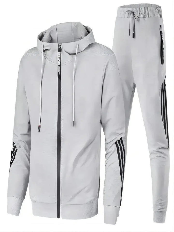 Męska sportowa 2-częściowa bluza i spodnie do biegania - wygodny i stylowy strój treningowy