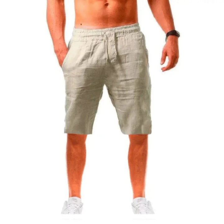 Męskie lniane spodenki fitness - Komfortowe i wygodne spodenki treningowe