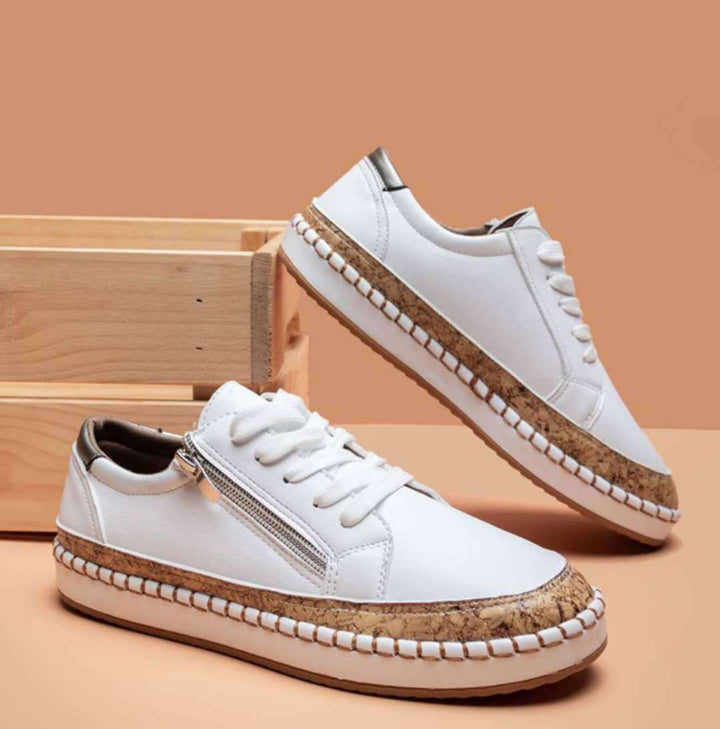 Eleganckie buty damskie z kwiatowym wzorem i wulkaniczną podeszwą