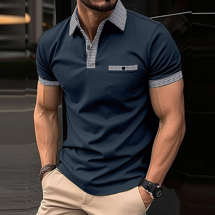 Serenzo - Stylowa koszulka polo dla mężczyzn z modnym wzorem w kratkę