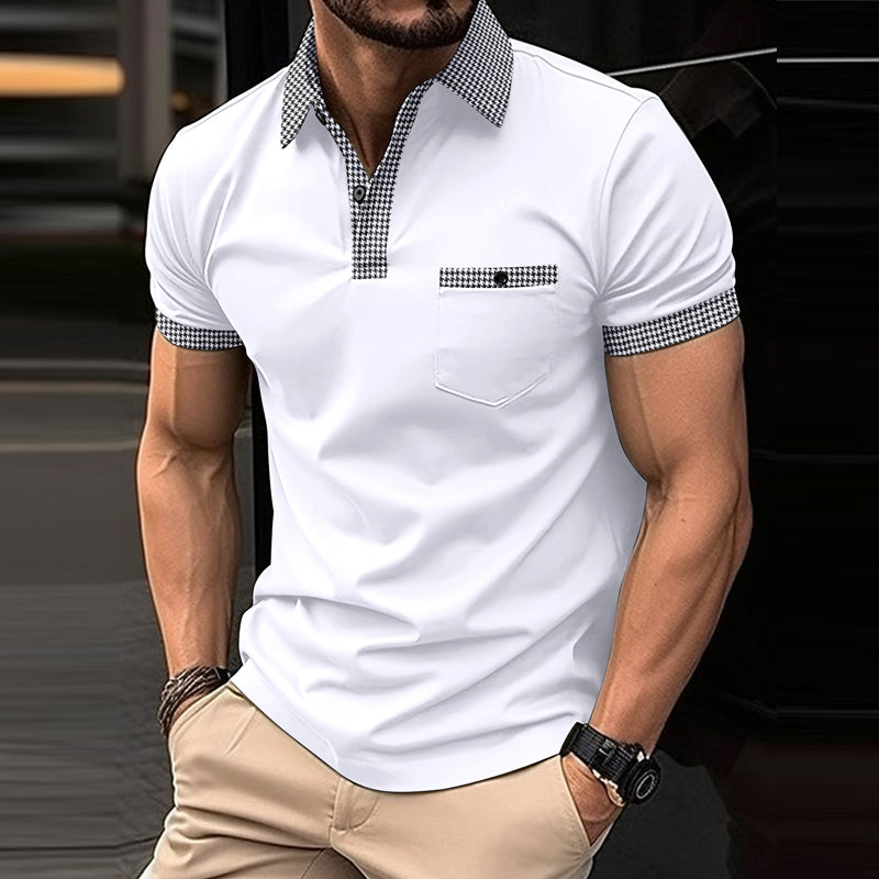 Serenzo - Stylowa koszulka polo dla mężczyzn z modnym wzorem w kratkę