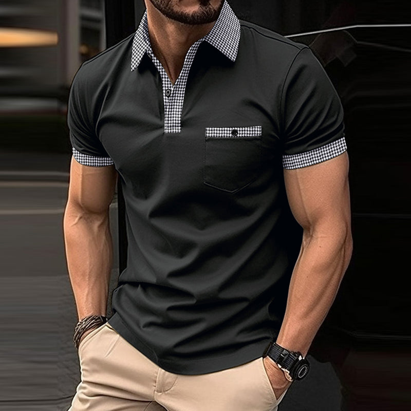 Serenzo - Stylowa koszulka polo dla mężczyzn z modnym wzorem w kratkę