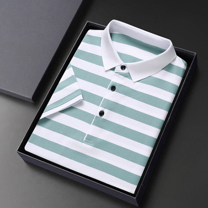 Elegancka męska koszulka polo w ponadczasowe paski