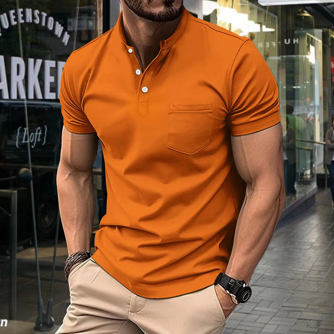 Stylowa koszulka polo dla mężczyzn z półkołnierzem zapewniająca elegancki wygląd