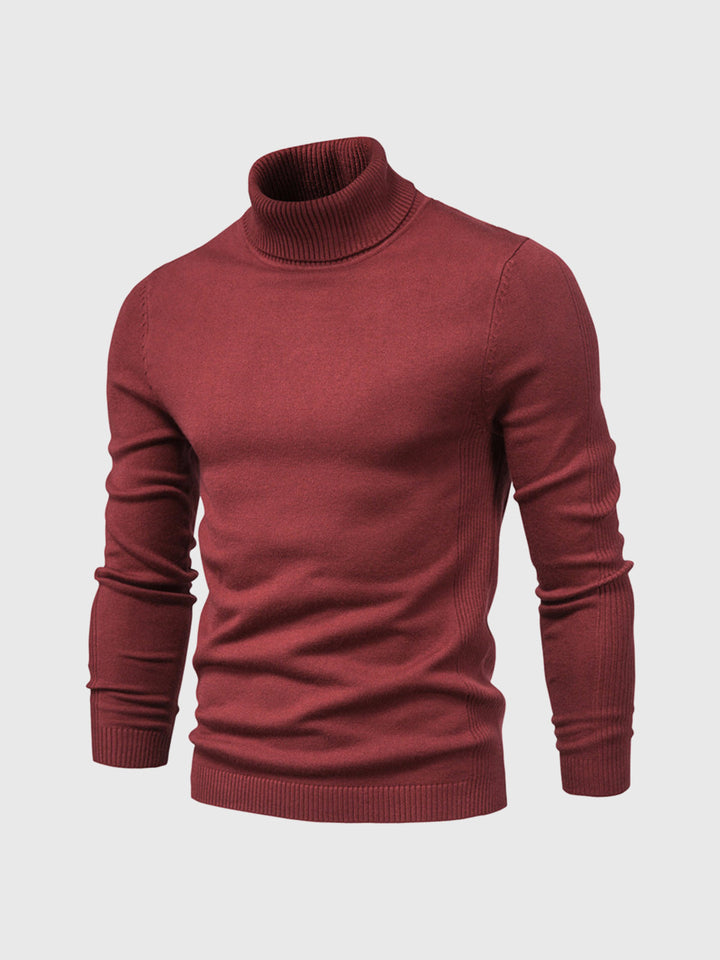 Męski sweter z golfem nadający się do prania, zapewniający wygodny styl