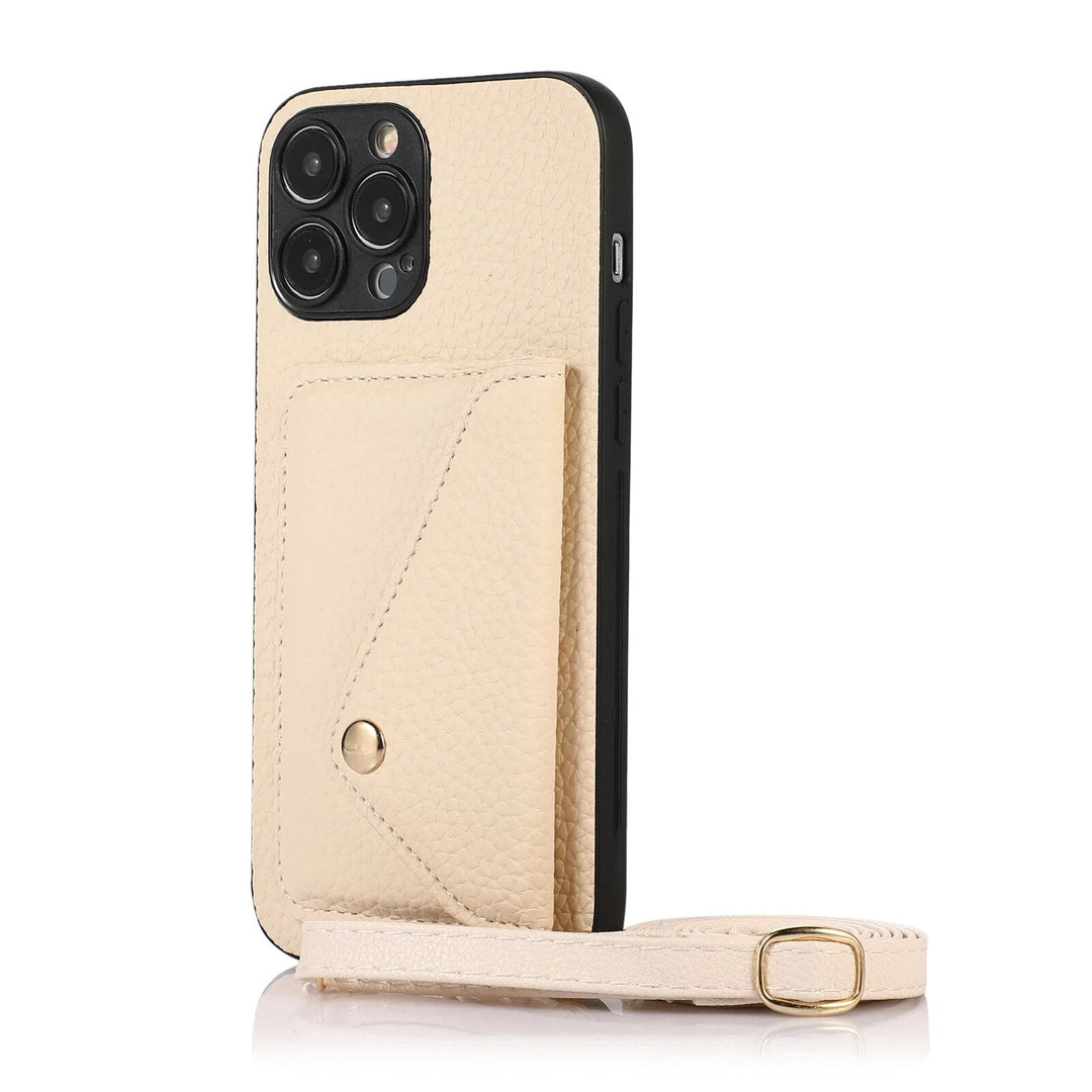 Catherine Luxe Lederen Crossbody Telefoonhoes voor Stijlvolle Bescherming