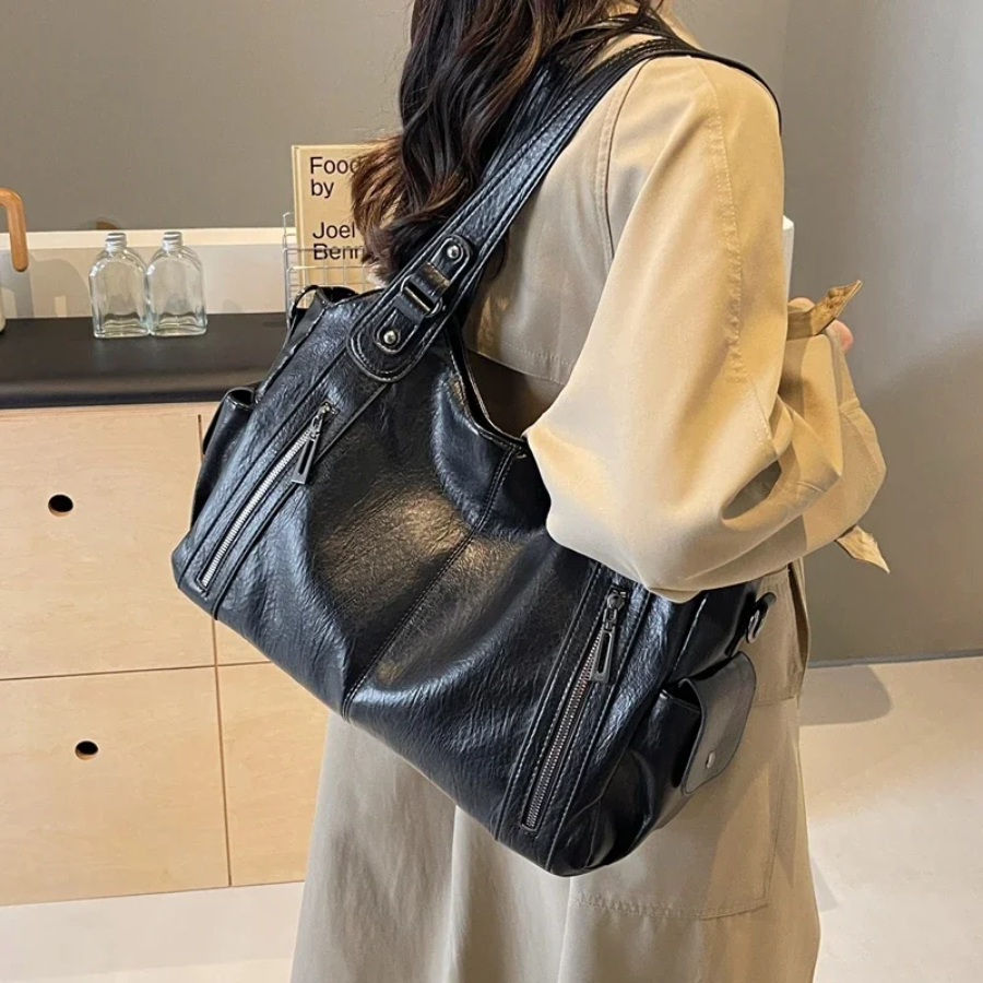 Malyna | Stijlvolle Casual Schoudertas met Rits en Verstelbare Band voor Comfort & Luxe