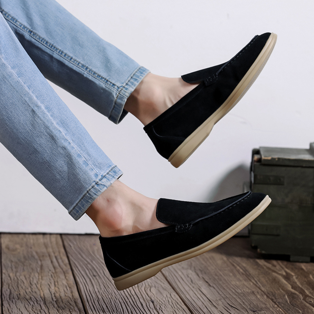 Eleganckie zamszowe loafersy męskie w nowoczesnym stylu Milano
