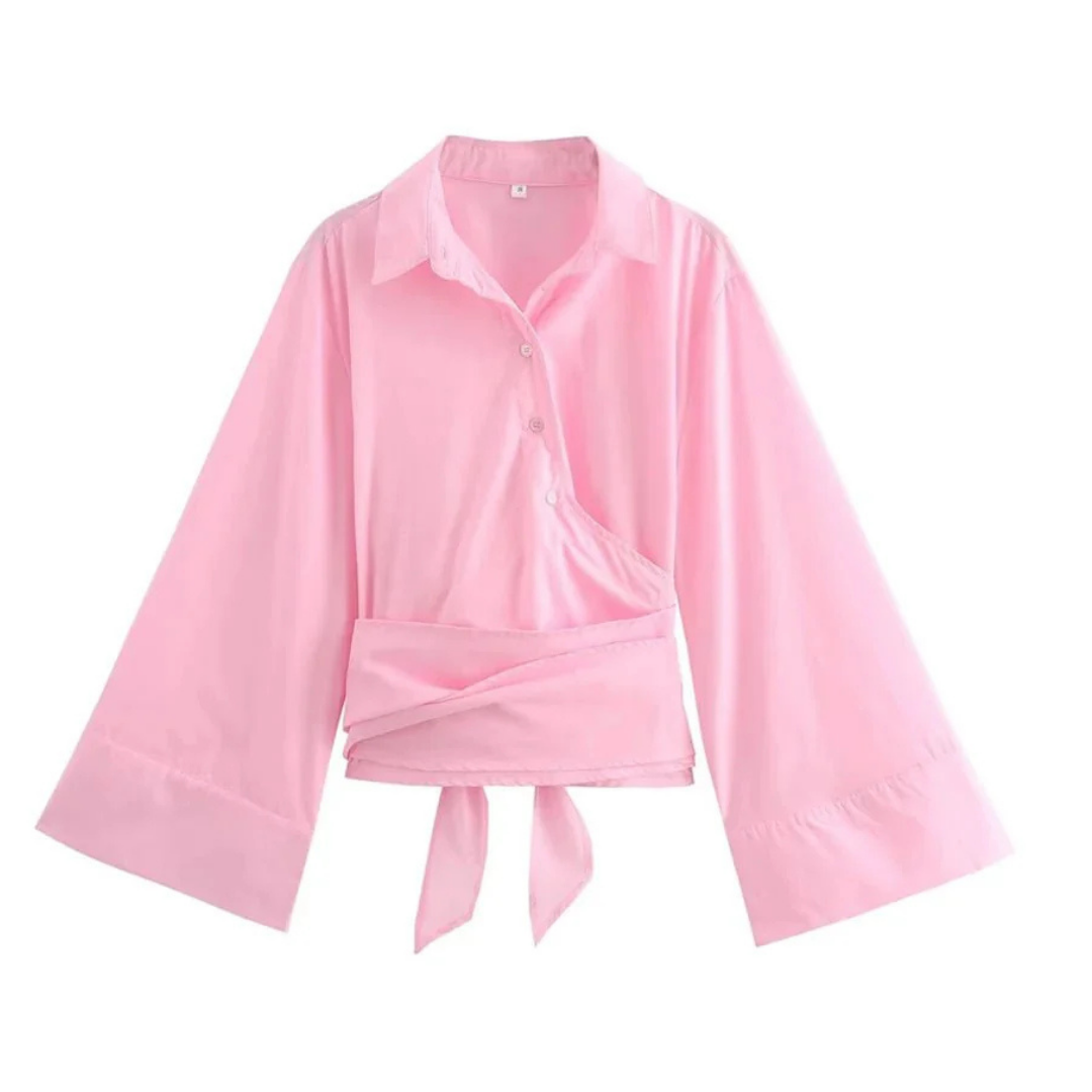 Elegancka damska koszula kimono z długim rękawem zapewniająca stylowy wygląd