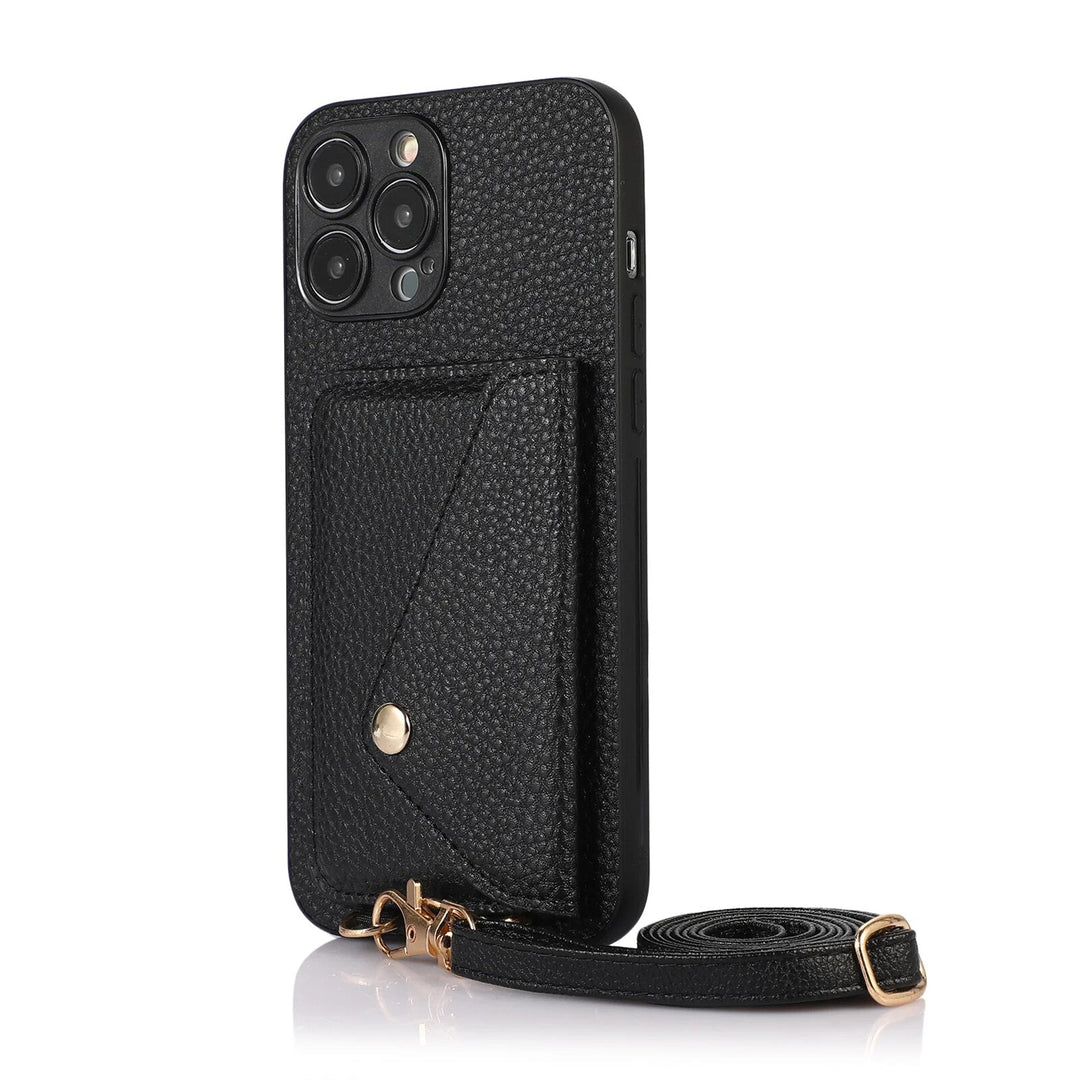 Catherine Luxe Lederen Crossbody Telefoonhoes voor Stijlvolle Bescherming