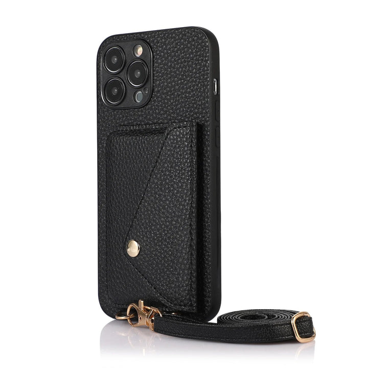 Catherine Luxe Lederen Crossbody Telefoonhoes voor Stijlvolle Bescherming