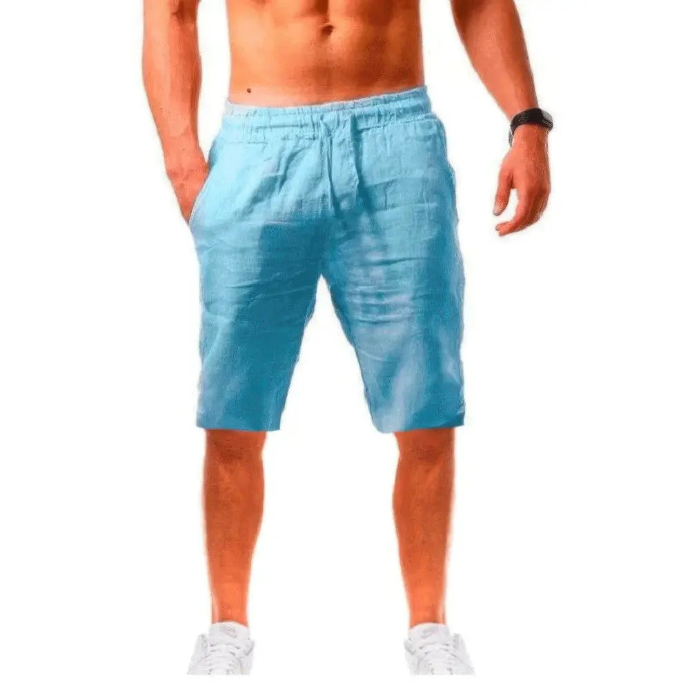 Męskie lniane spodenki fitness - Komfortowe i wygodne spodenki treningowe