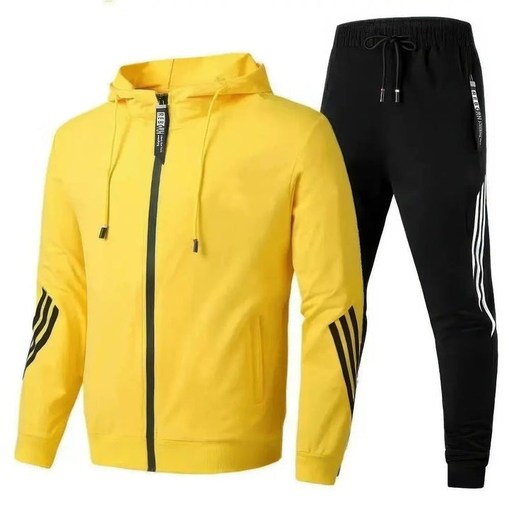 Męska sportowa 2-częściowa bluza i spodnie do biegania - wygodny i stylowy strój treningowy