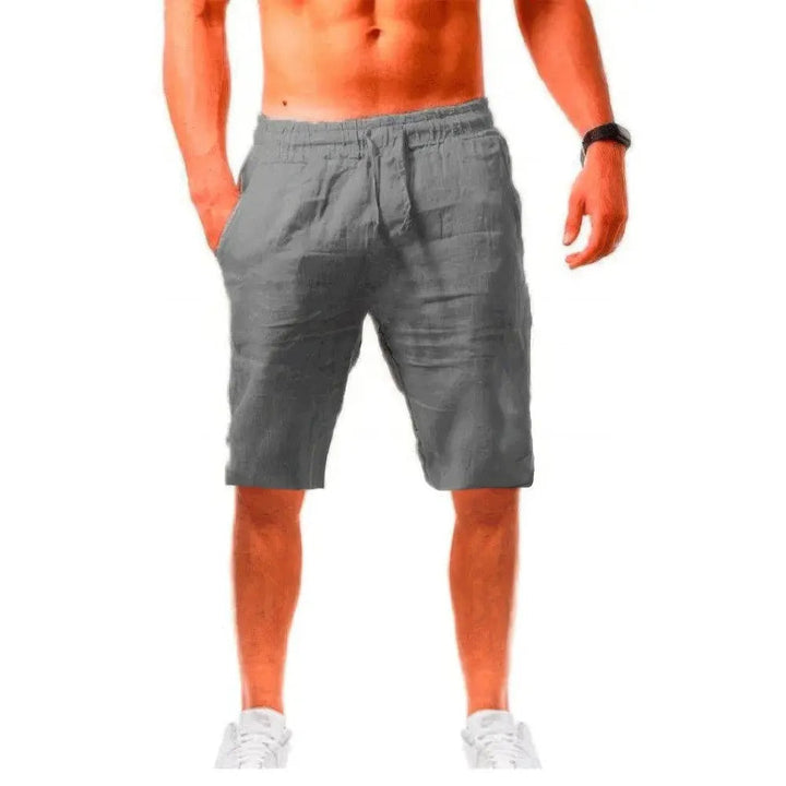 Męskie lniane spodenki fitness - Komfortowe i wygodne spodenki treningowe