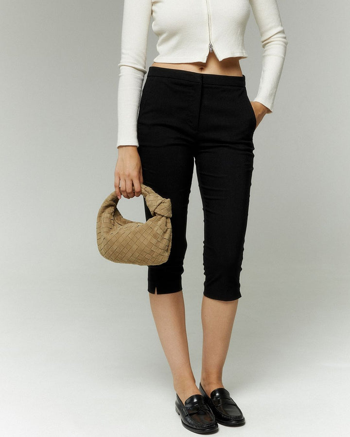 Therese | Elegancka torebka z plecionej beżowej skóry