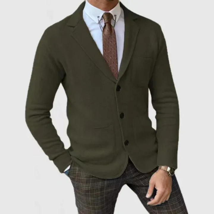 Elegancka marynarka męska slim fit z dzianiny o nowoczesnym wyglądzie