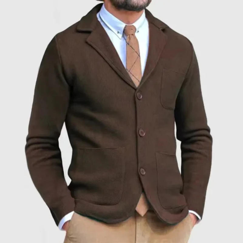 Elegancka marynarka męska slim fit z dzianiny o nowoczesnym wyglądzie