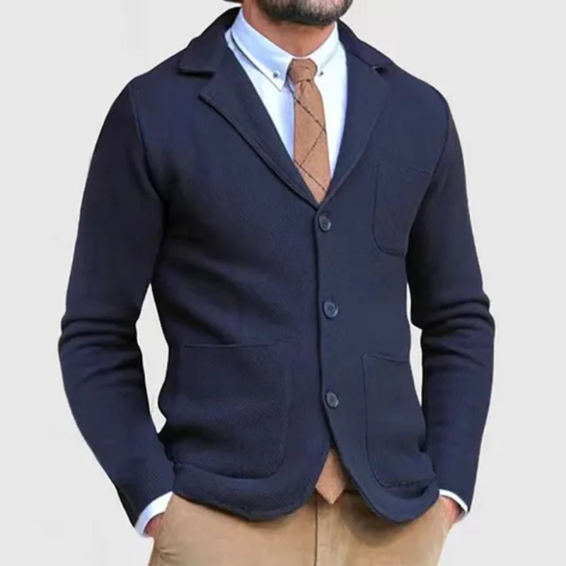 Elegancka marynarka męska slim fit z dzianiny o nowoczesnym wyglądzie