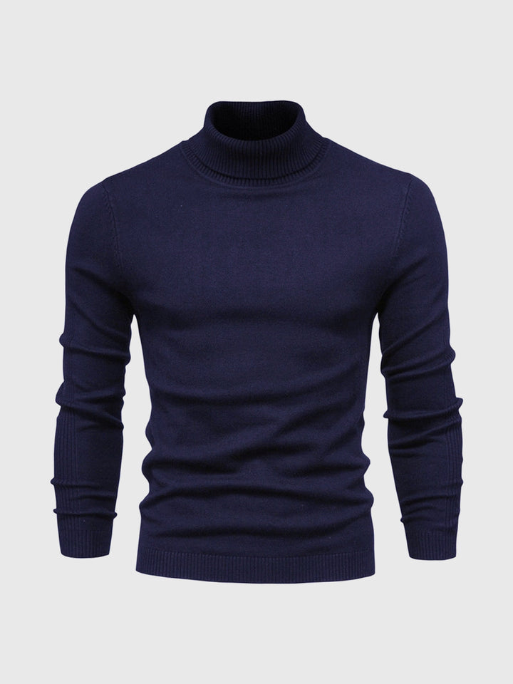 Męski sweter z golfem nadający się do prania, zapewniający wygodny styl
