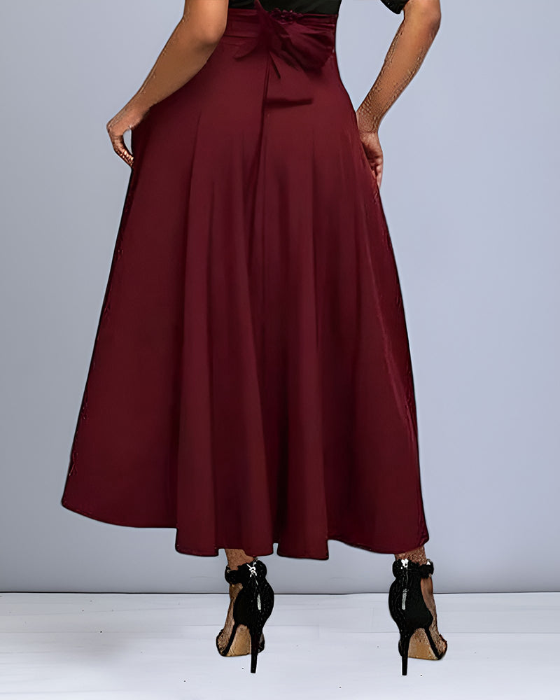 Dames Elegante Hoge Taille Lange Rok - Saphira