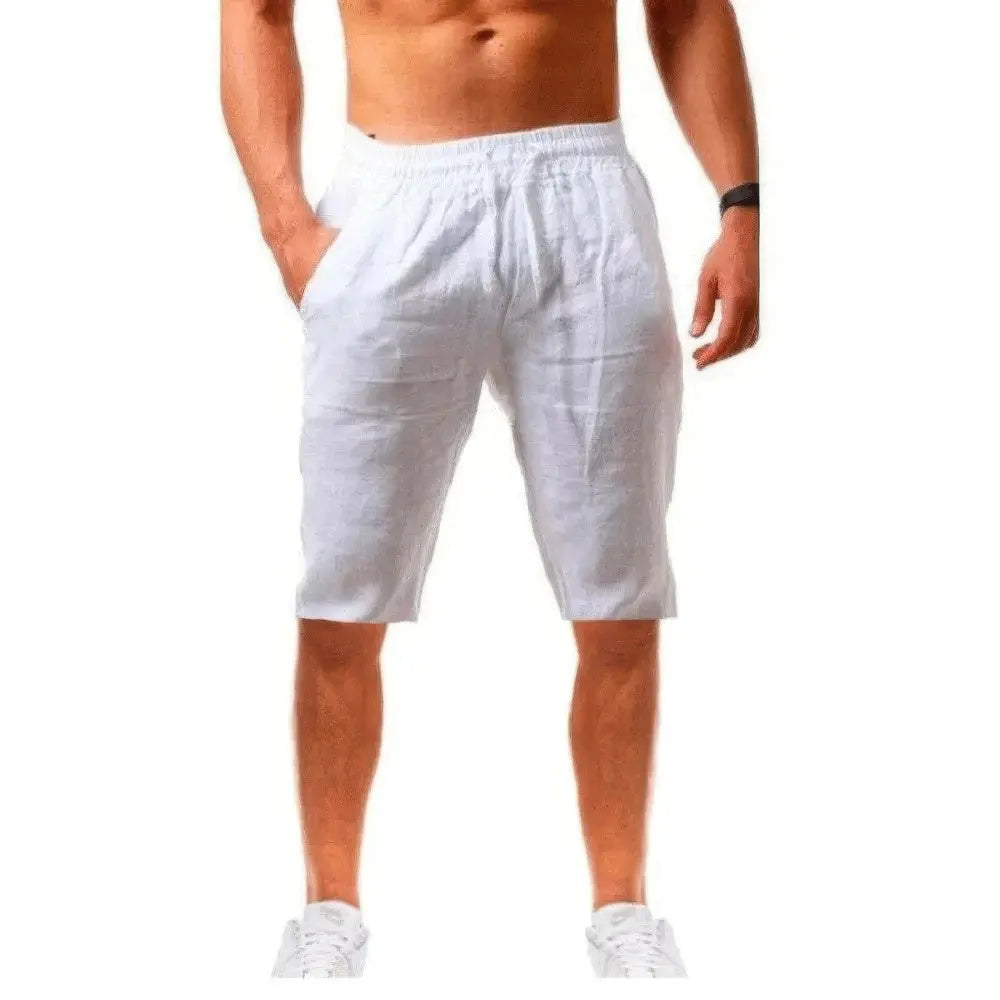 Męskie lniane spodenki fitness - Komfortowe i wygodne spodenki treningowe
