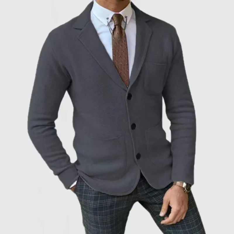 Elegancka marynarka męska slim fit z dzianiny o nowoczesnym wyglądzie
