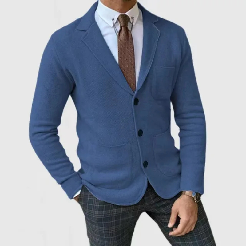 Elegancka marynarka męska slim fit z dzianiny o nowoczesnym wyglądzie