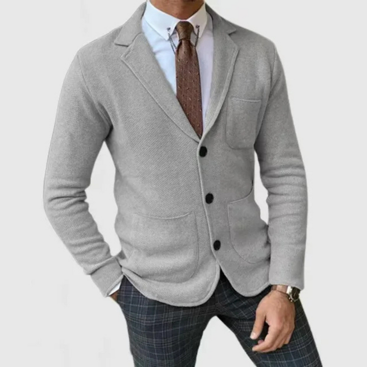 Elegancka marynarka męska slim fit z dzianiny o nowoczesnym wyglądzie