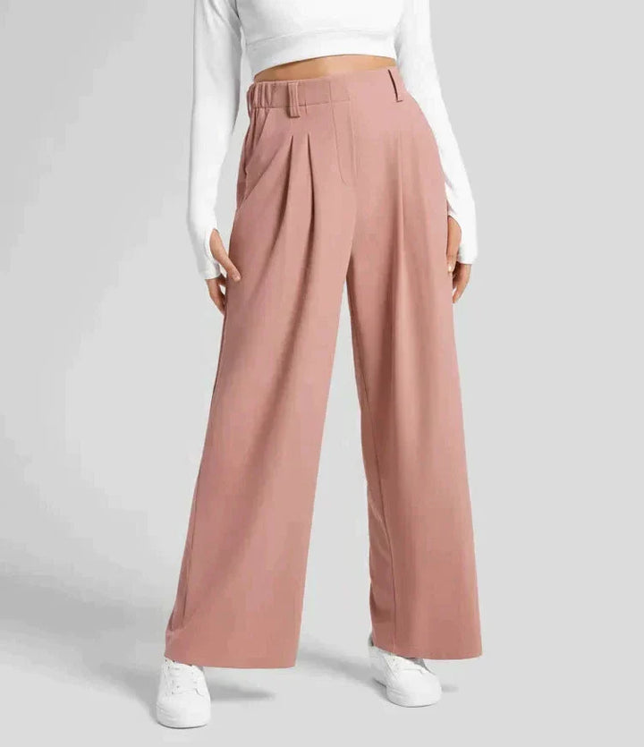 Eleganckie damskie spodnie biurowe z wysokim stanem zapewniające stylowy biznesowy wygląd