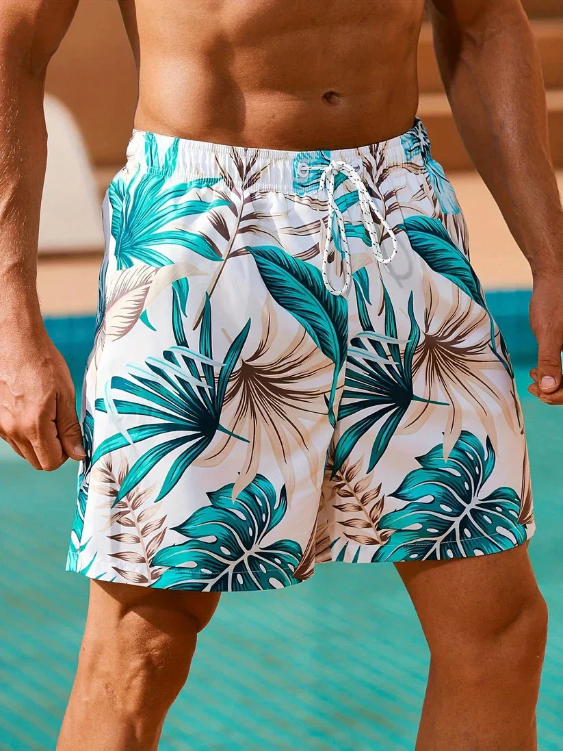 Calvin Tropische zwemshort met praktische zakken voor ultiem comfort