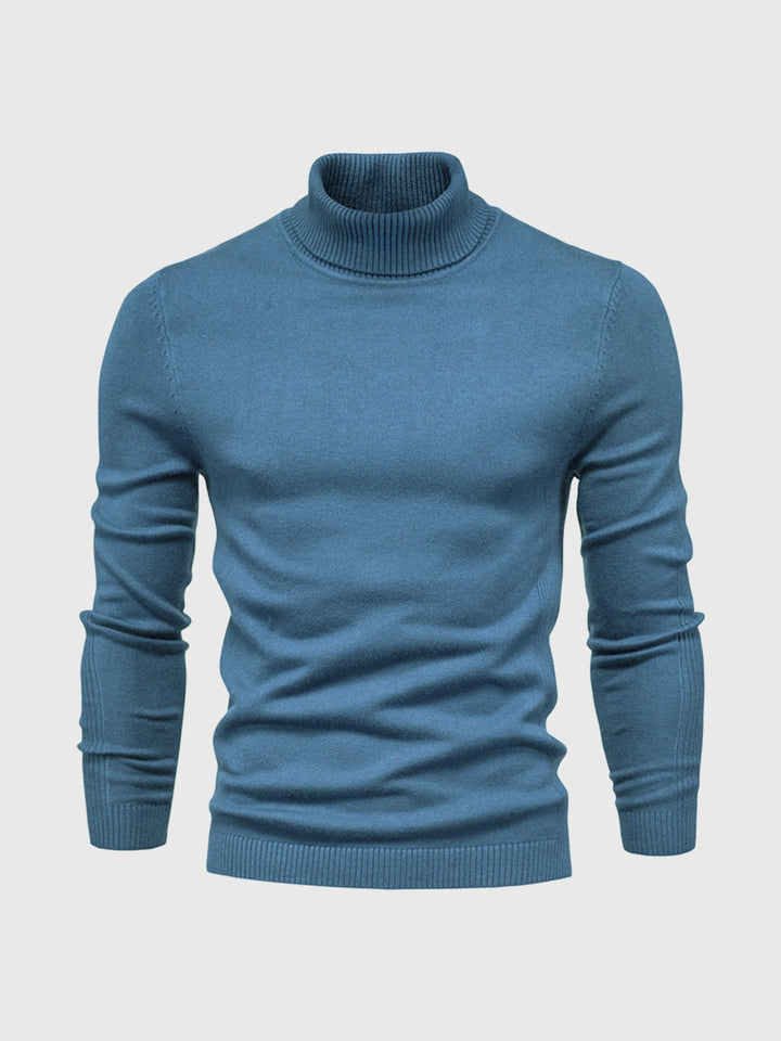 Męski sweter z golfem nadający się do prania, zapewniający wygodny styl