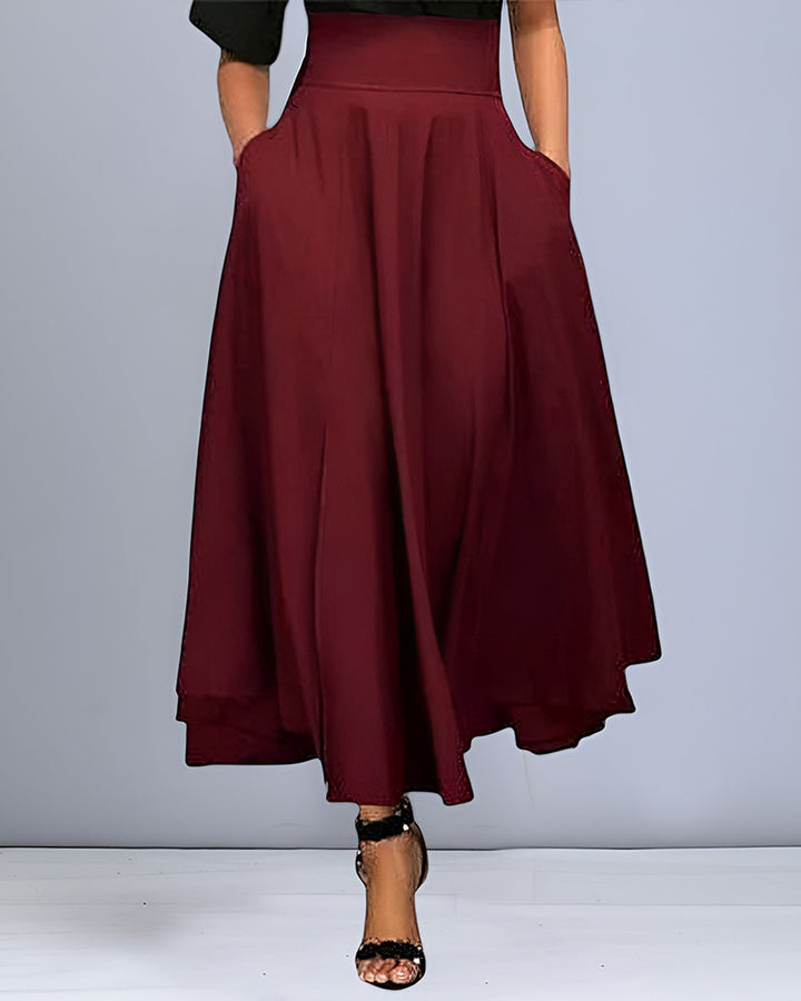 Dames Elegante Hoge Taille Lange Rok - Saphira