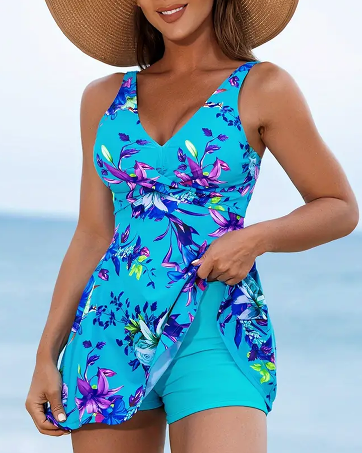 Feike | Stijlvolle Swimdress met Tropisch Bloemenprint voor een Chique Zomerlifestyle