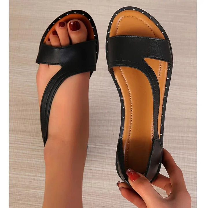 Sofia™ - Eleganckie otwarte sandały z wygodną płaską podeszwą