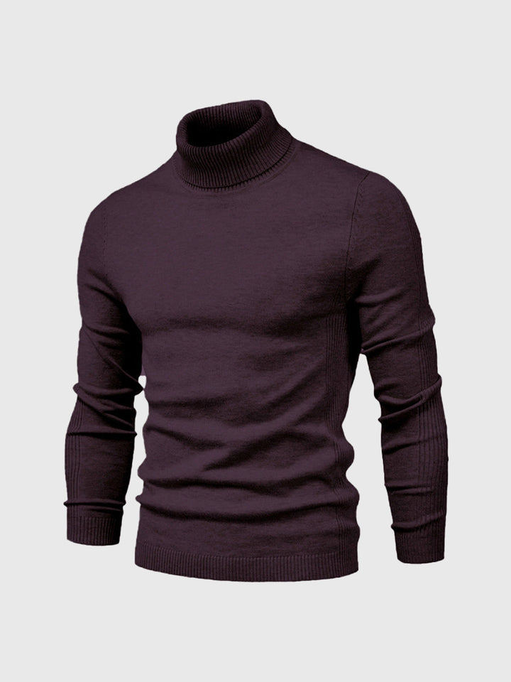Męski sweter z golfem nadający się do prania, zapewniający wygodny styl
