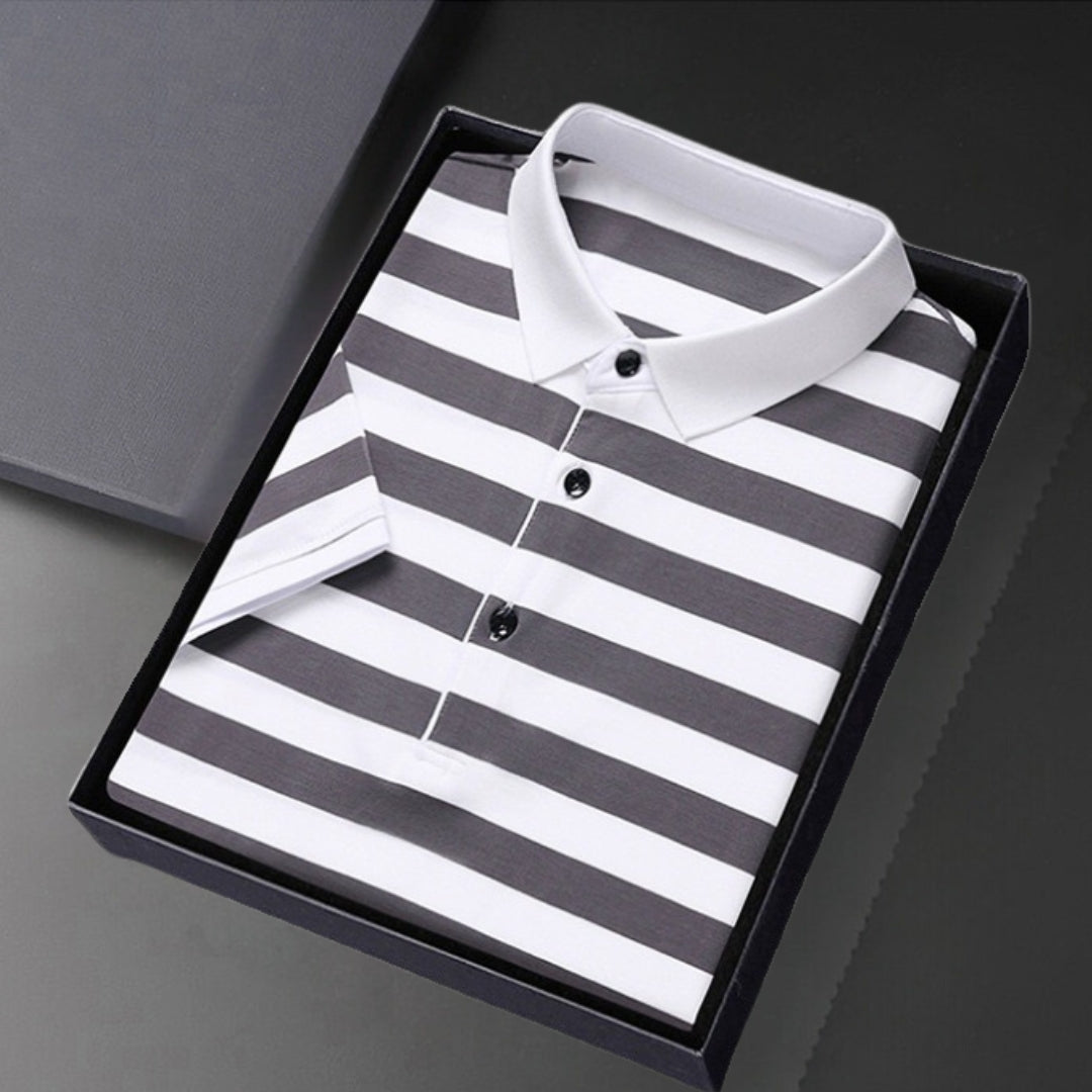 Elegancka męska koszulka polo w ponadczasowe paski
