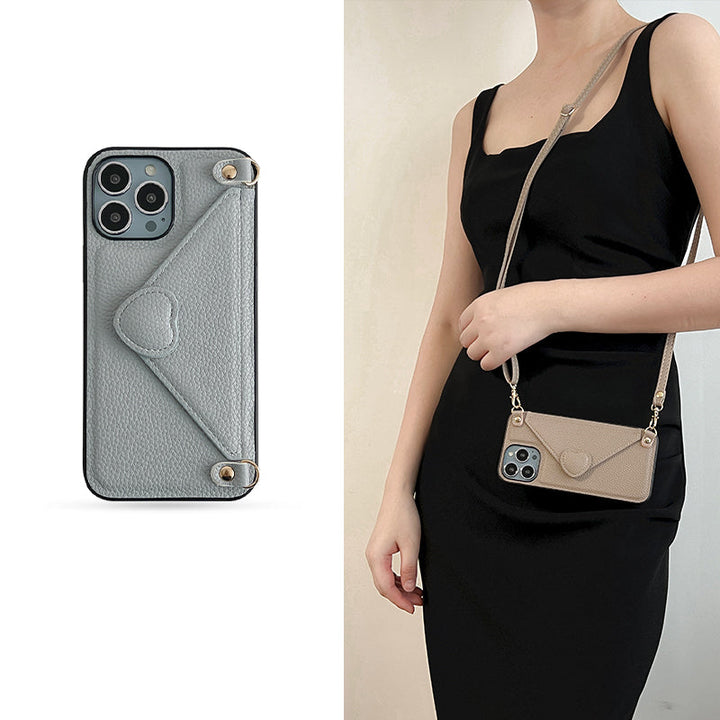 Catherine Luxe Lederen Crossbody Telefoonhoes voor Stijlvolle Bescherming