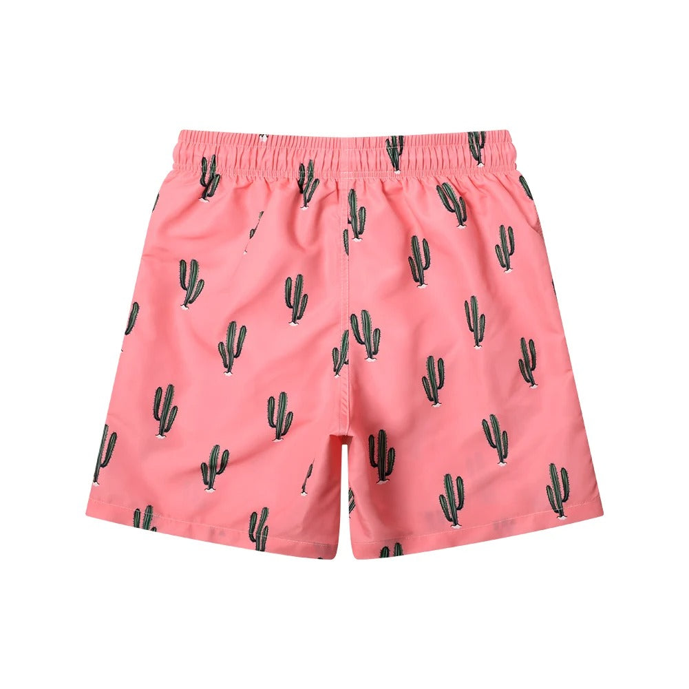 Stijlvolle roze zwemshort met trendy cactusprint - Brayden