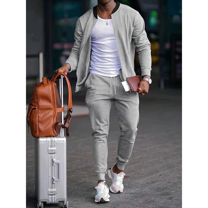 Stylowy męski dwuczęściowy zestaw casualowy - wygodny na każdą okazję
