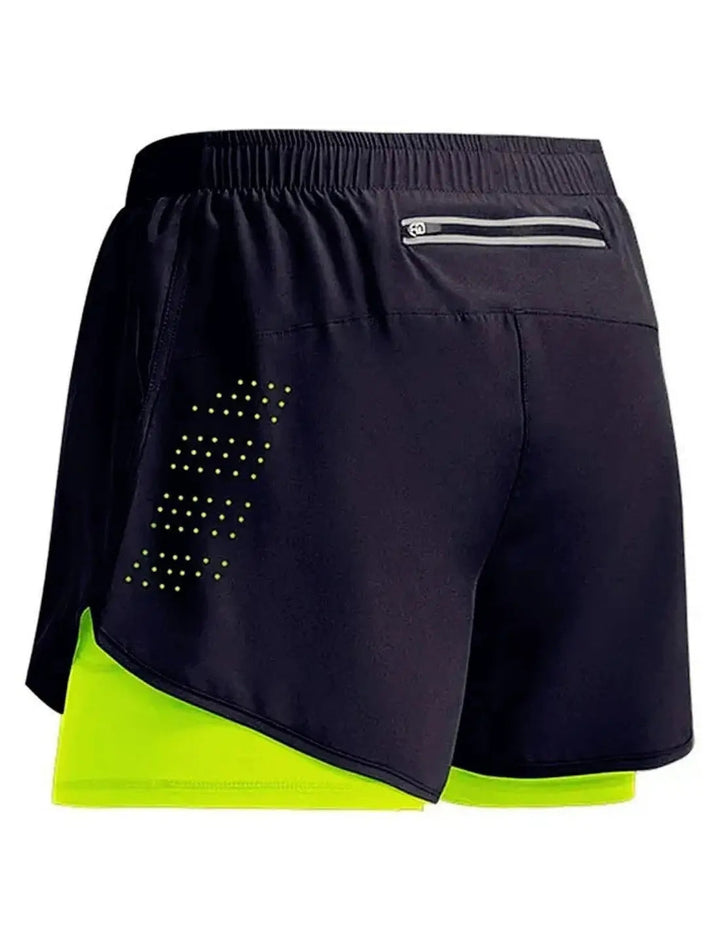 Męskie spodnie fitness 2 w 1 z praktycznymi kieszeniami - Lekkie i wygodne legginsy sportowe do aktywnego treningu | VIQA