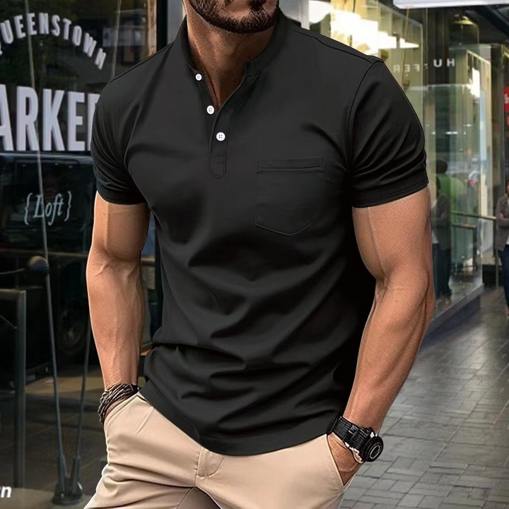 Stylowa koszulka polo dla mężczyzn z półkołnierzem zapewniająca elegancki wygląd