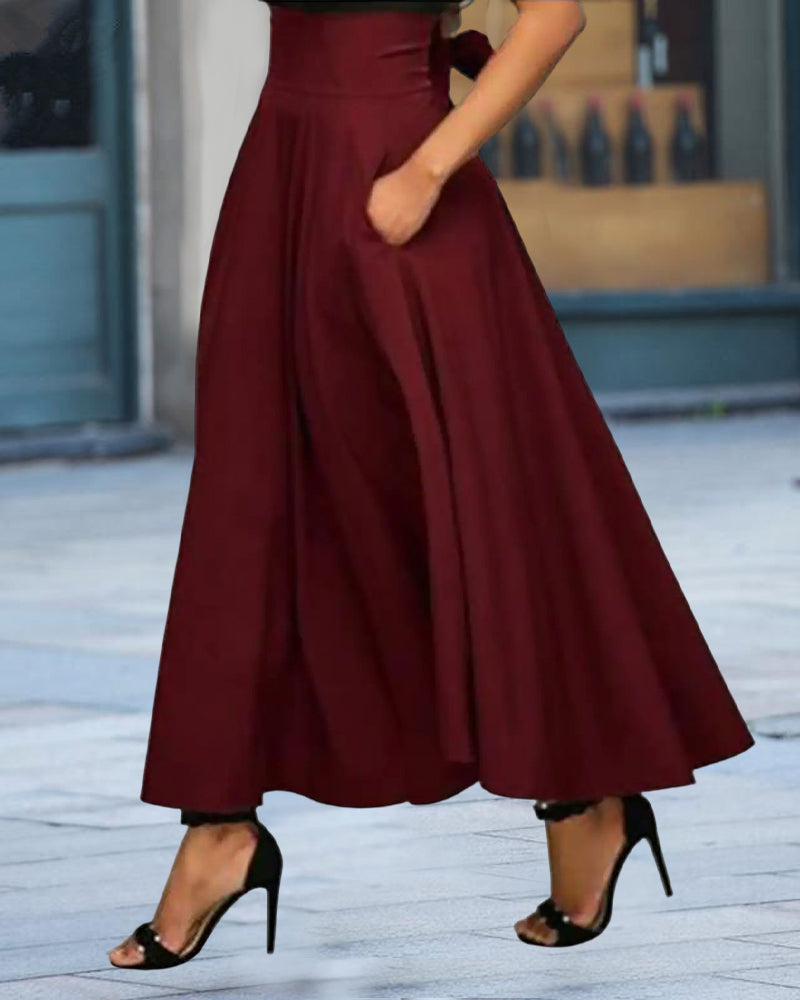 Dames Elegante Hoge Taille Lange Rok - Saphira