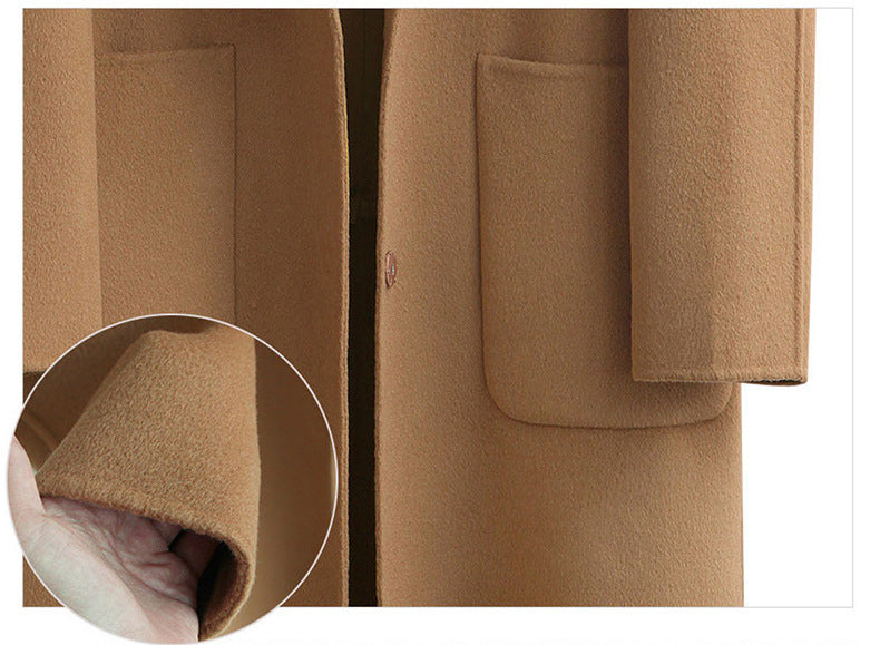 Elegancki długi wełniany płaszcz damski - stylowy i ciepły w zimnych porach roku