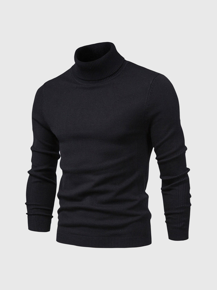 Męski sweter z golfem nadający się do prania, zapewniający wygodny styl