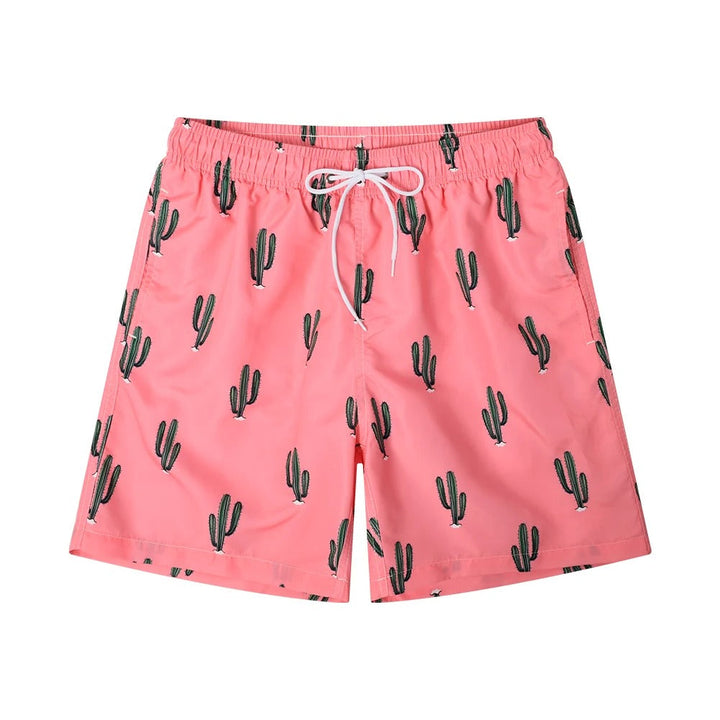Stijlvolle roze zwemshort met trendy cactusprint - Brayden