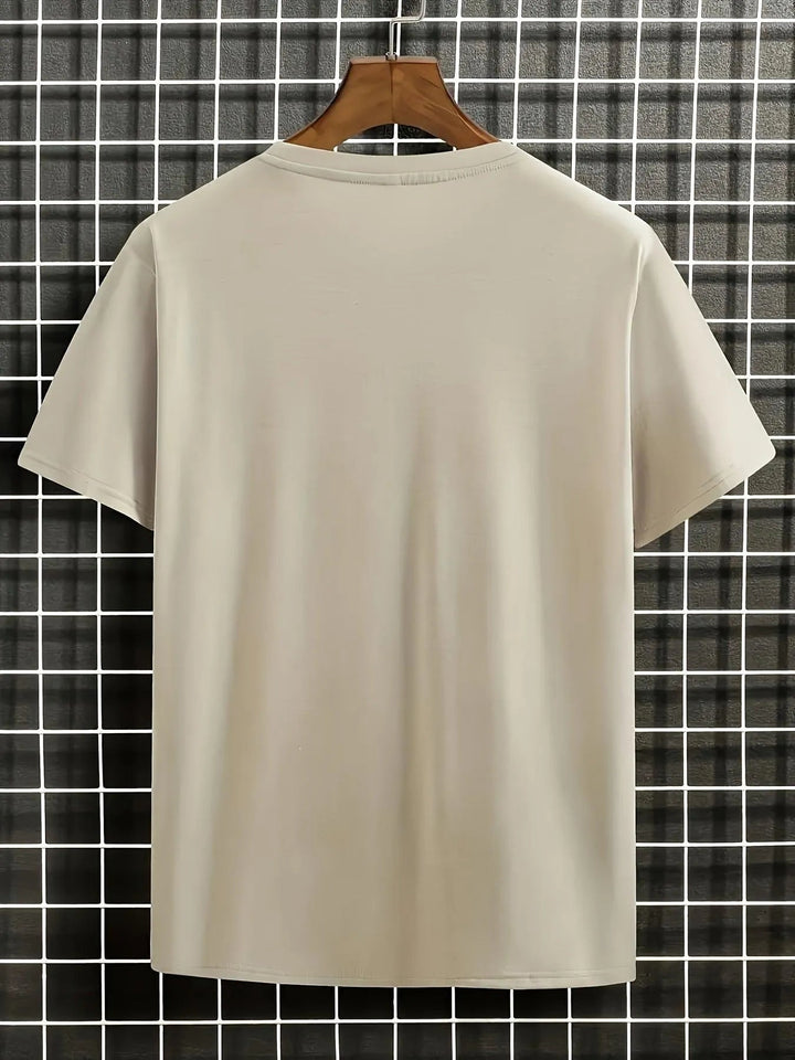 T-shirt męski Gerhard ze stylowym wzorem w kwiaty i fale