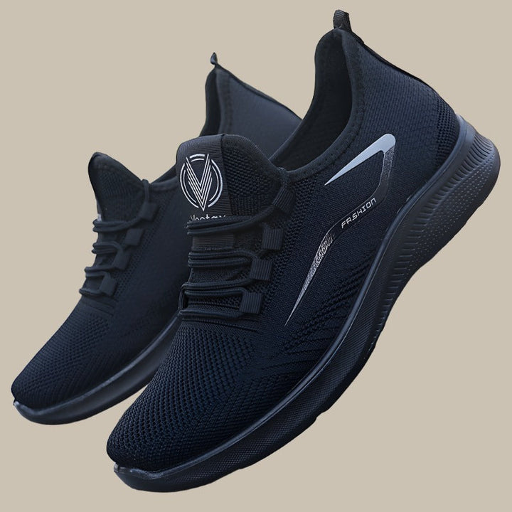 Wygodne czarne męskie buty wsuwane z ergonomiczną podeszwą