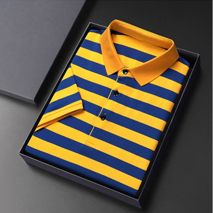 Elegancka męska koszulka polo w ponadczasowe paski