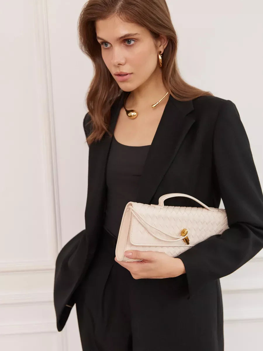 Vianey | Elegancka torba na ramię z tkaniny Ivoire Raffiné