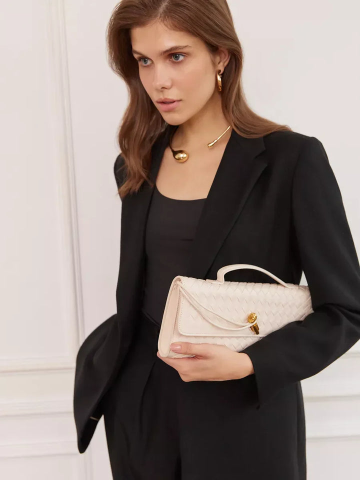 Vianey | Elegancka torba na ramię z tkaniny Ivoire Raffiné